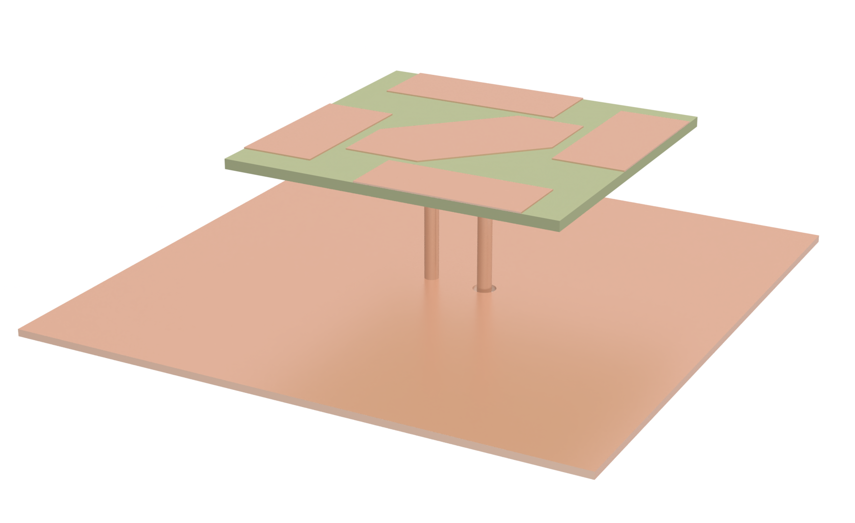 Rendering of a circularly polarized patch antenna