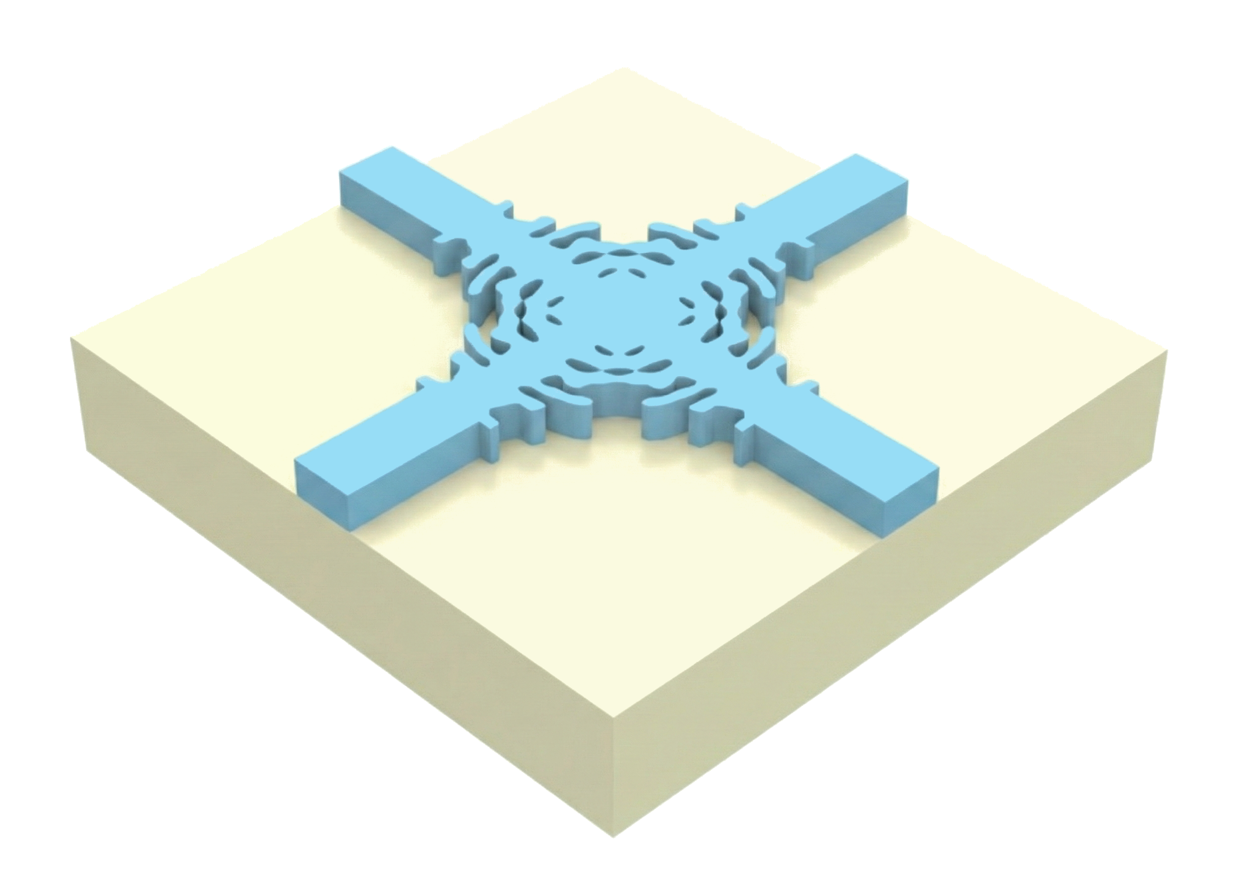 Schematic of the inverse designed waveguide crossing